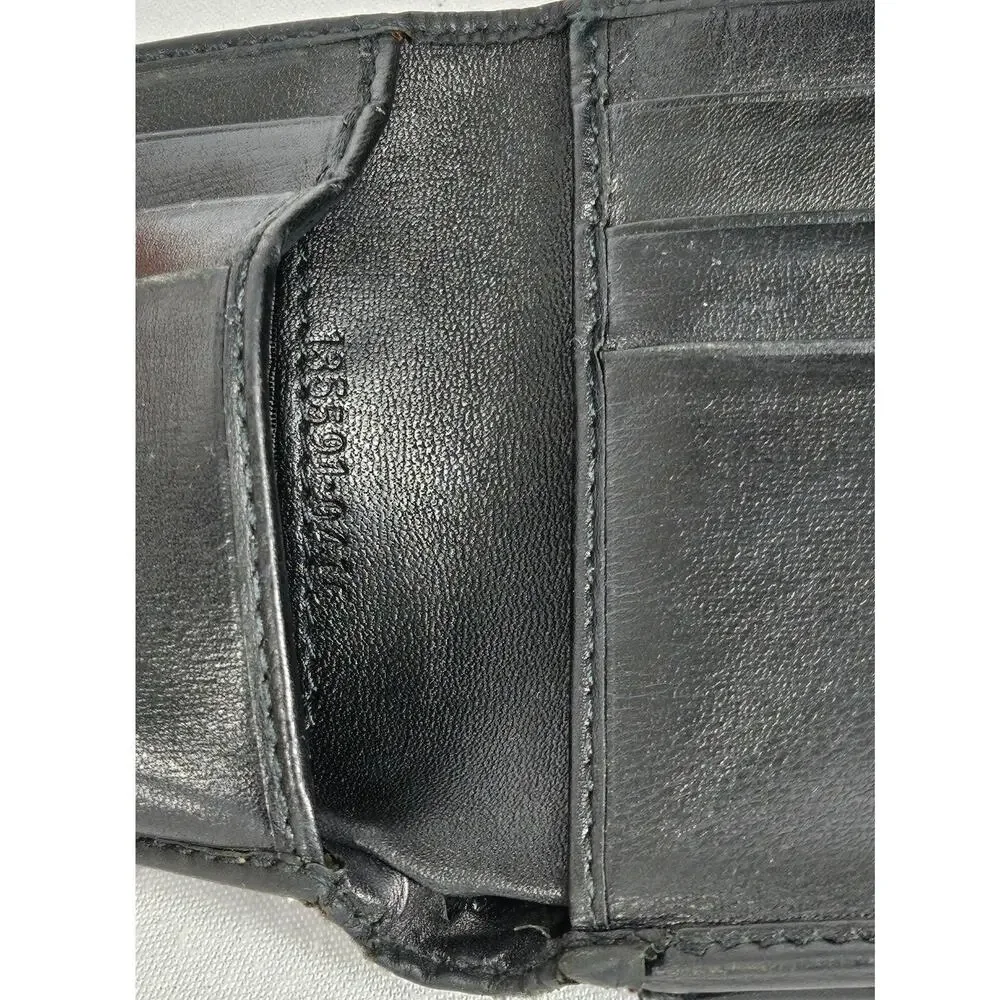 GUCCI VINTAGE MEN’S BLACK LEATHER BI-FOLD WALLET – COIN POCKET – MADE IN ITALY